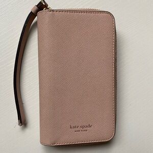 Kate Spade Cameron iPhone X/XS Wristlet Case Saffiano Leather Pale Pink